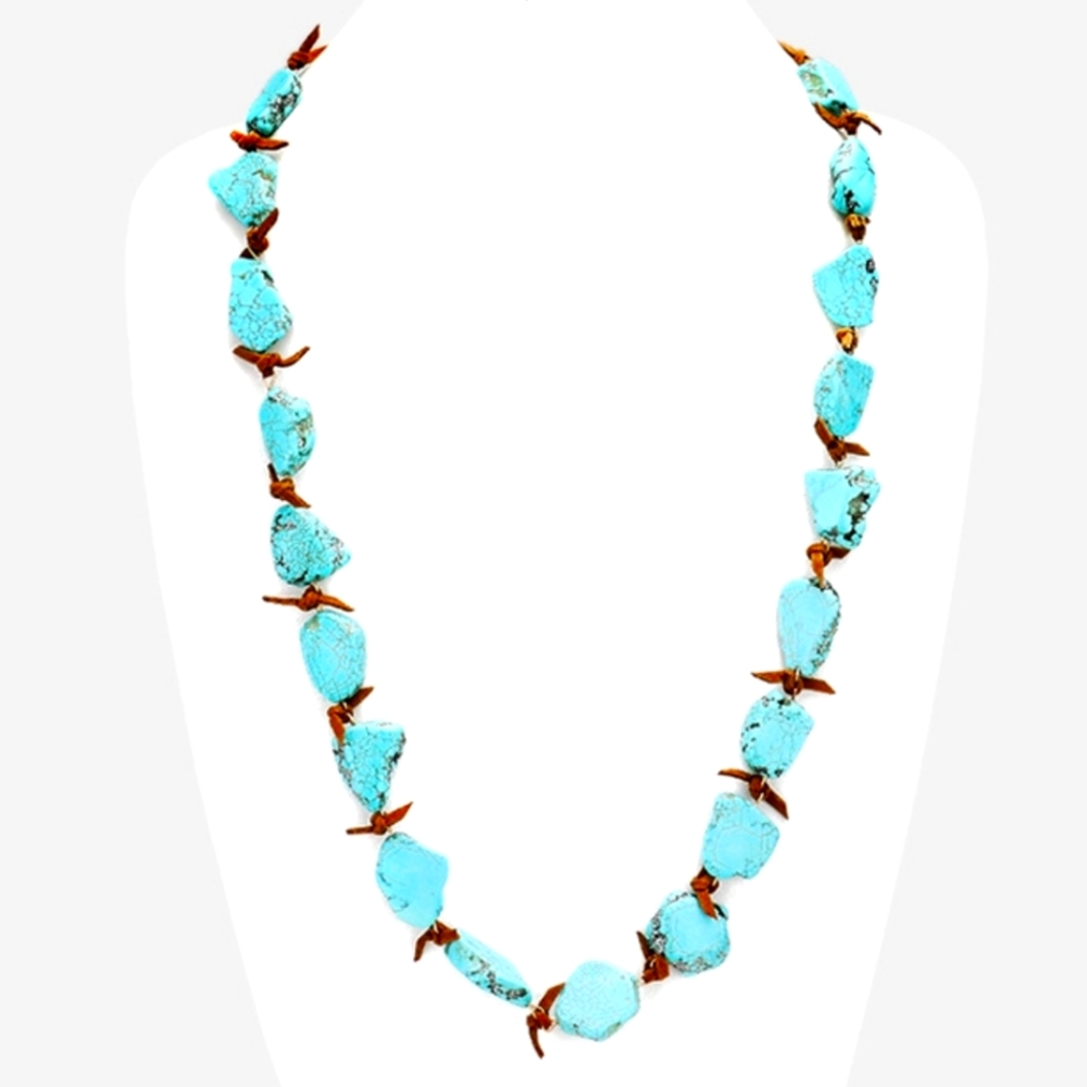 Turquoise Natural Stone Long Necklace
